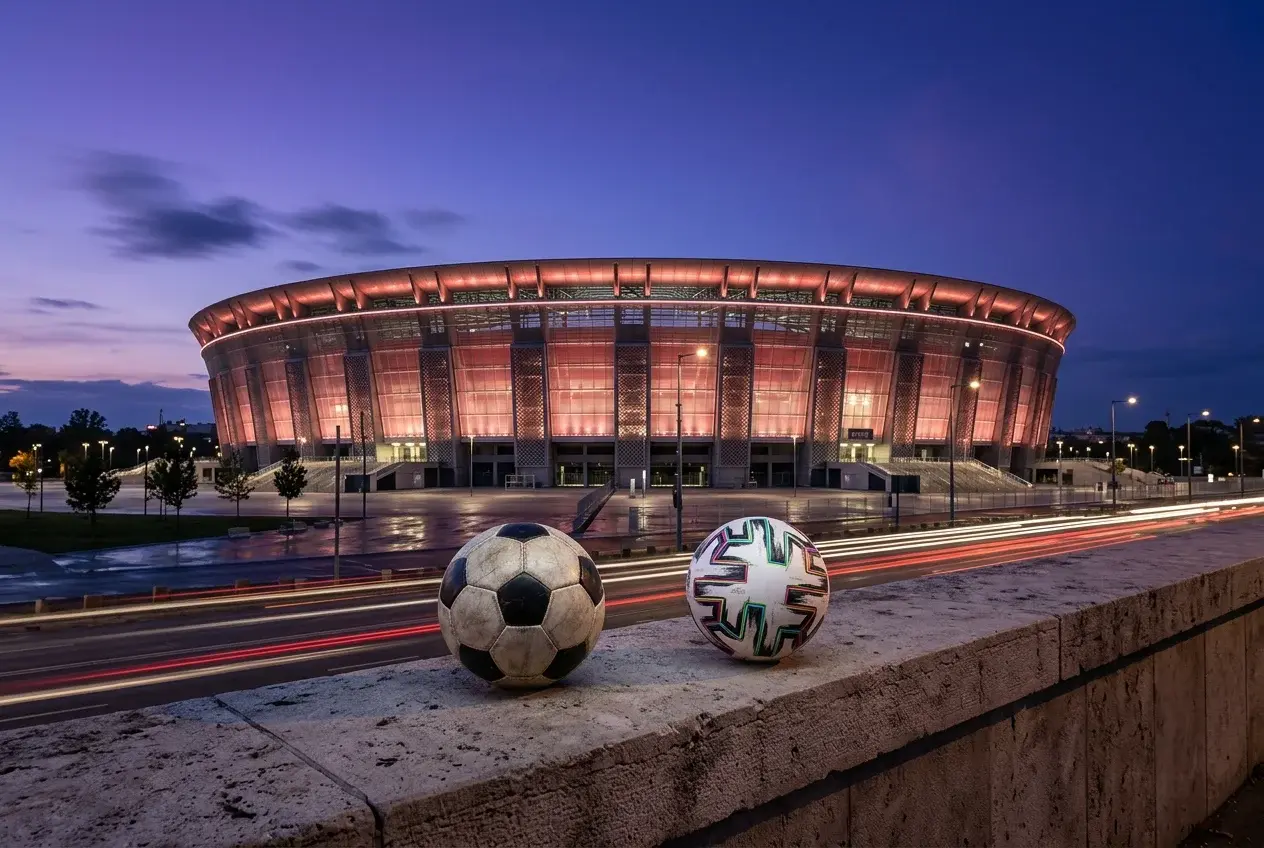 Magyar labdarúgó-válogatott történelmi pillanata, piros-fehér-zöld színek és stadion
